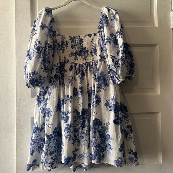 Abercrombie & Fitch The A&F Emerson Poplin Puff Sleeve Mini Dress size XL - Picture 2 of 6